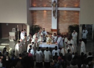 Jefferson Luis Bartipaia, L.C. é ordenado diácono por Dom Vicente Costa, em Jundiaí